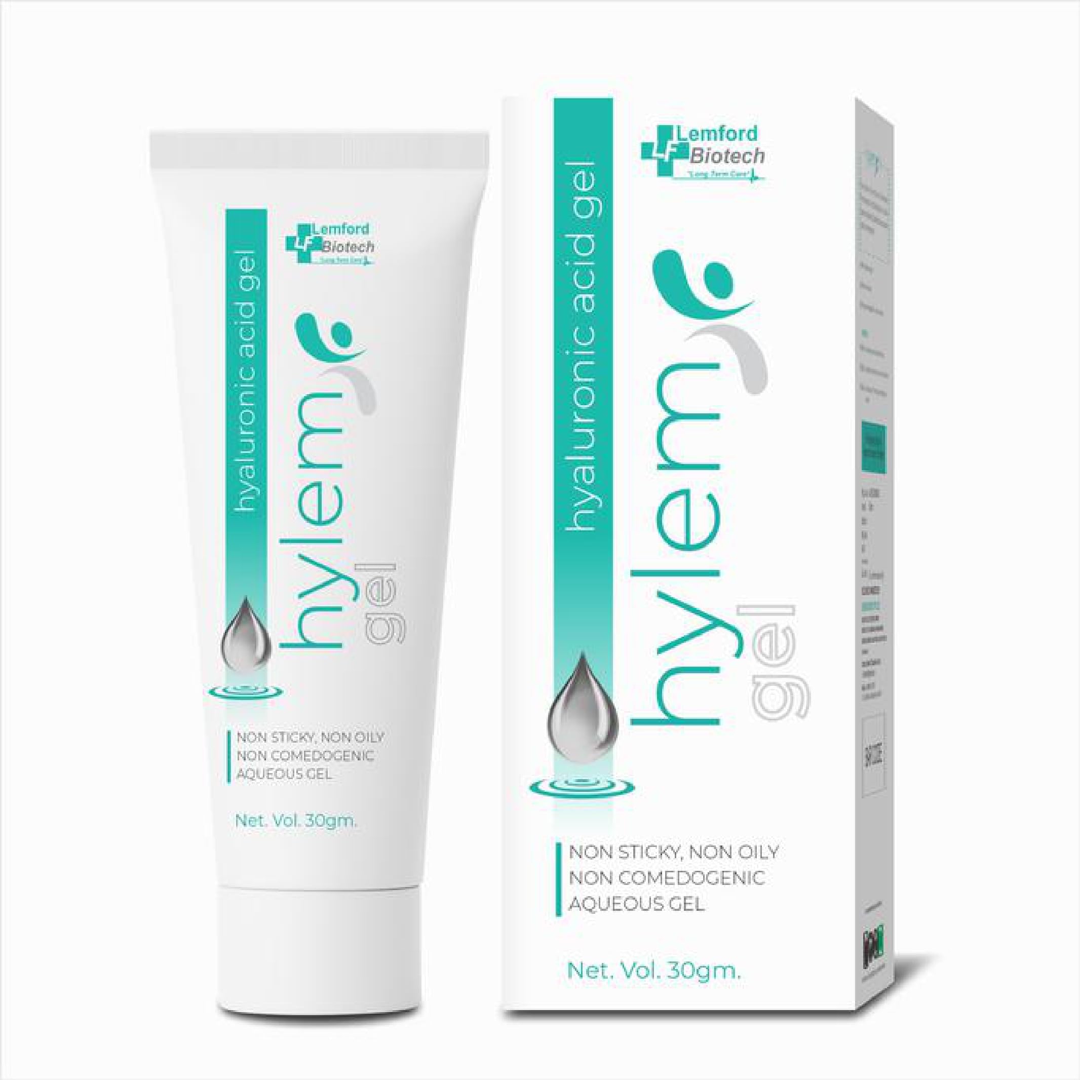 Hylem Hyaluronic Acid Gel, Non-Sticky, Non-Oily, Non-Comedogenic, Aqueous Gel 30gm
