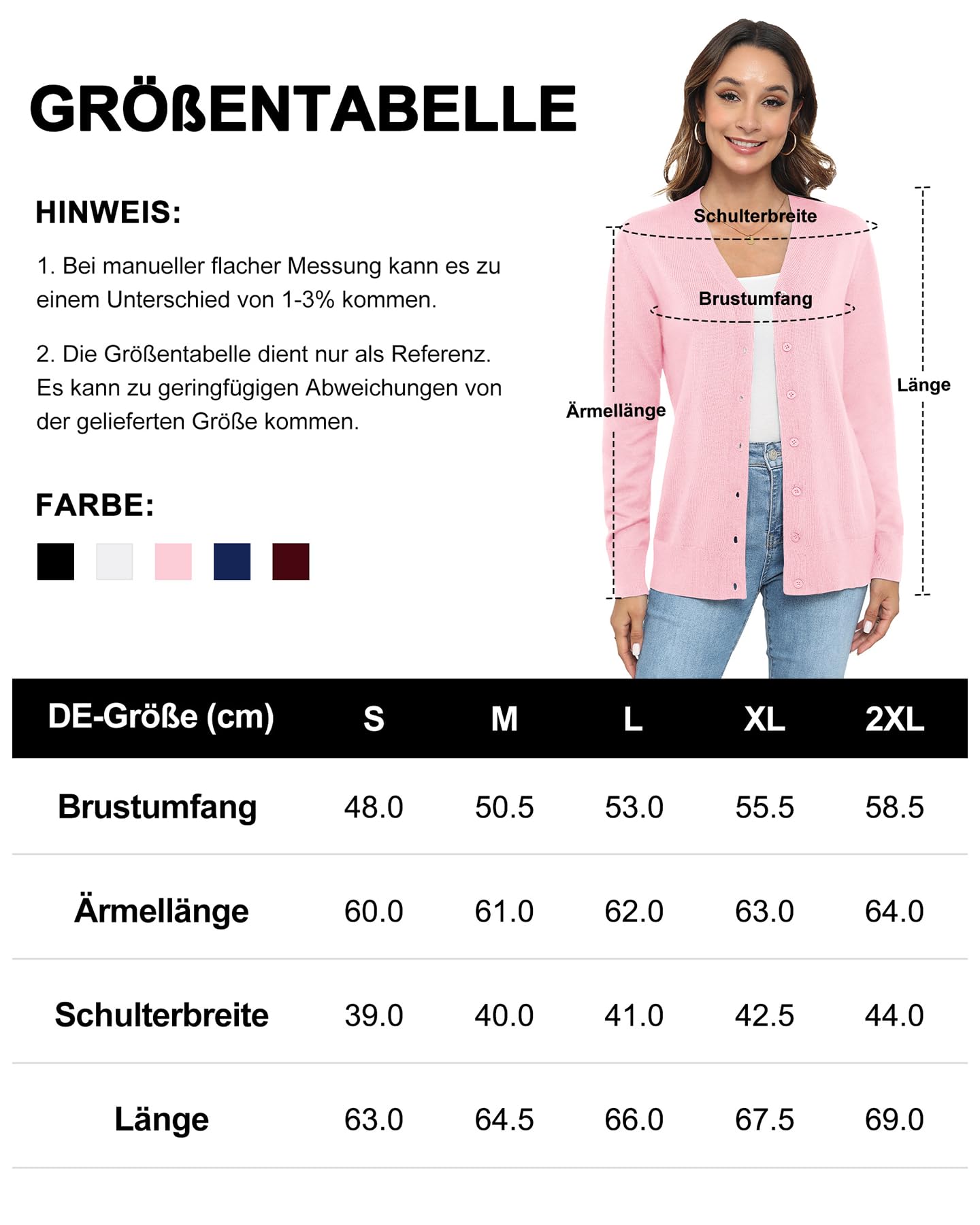 BEIGAI Cardigan léger à manches longues pour femme avec col en V - Cardigan classique vintage avec bouton