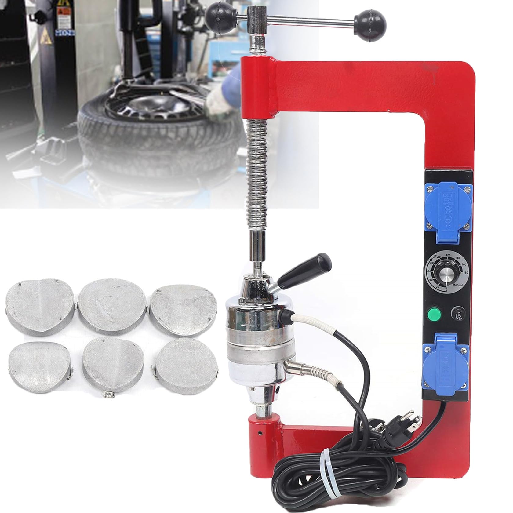 ZUMAHA Kit De MáQuina De ReparacióN De NeumáTicos, Vulcanizador De NeumáTicos AutomáTico, MáQuina Vulcanizadora De NeumáTicos, 170-180 ℃, Equipo De Garaje, Kit De Herramientas De ReparacióN De