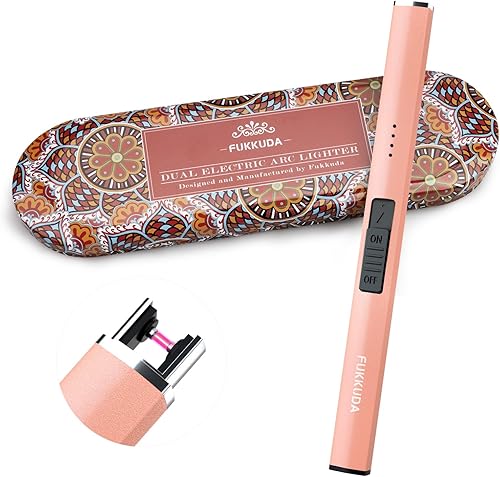 Miniatura 12 de FUKKUDA Encendedor Eléctrico de Vela de Doble Arco Mejorado - Recargable por USB, Resistente al Viento, Sin Llama, Ideal Relleno de Calcetín Negro