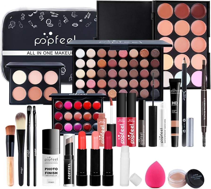 まとめ売り！メイクアップセット Amazon | POPFEEL フル美容メイクアップ化粧品セット アップグレード