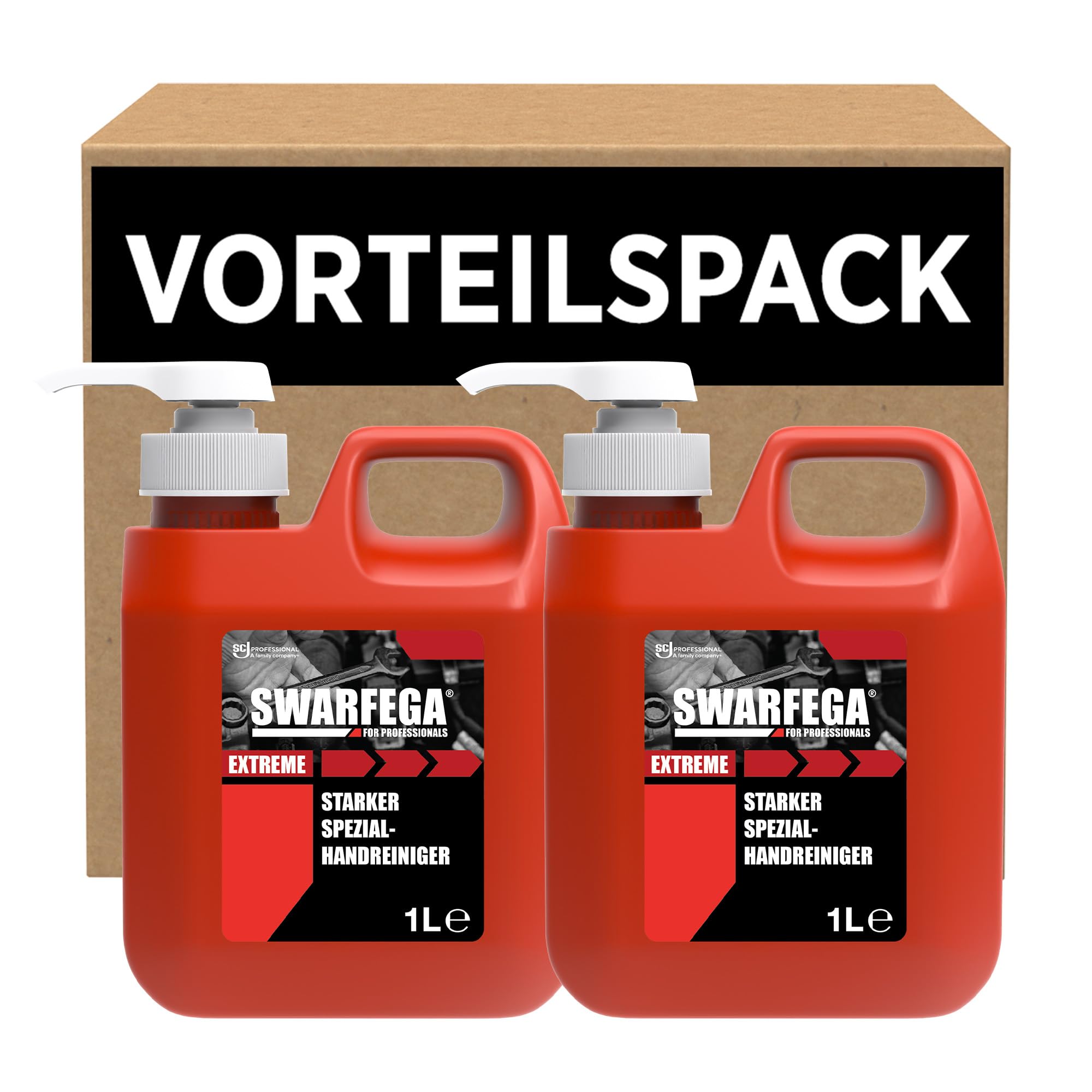Swarfega Extreme 1L x2 – Leistungsstarker Handreiniger, Entfernt Öl, Fett, Teer, Klebstoffe & Industrieschmutz, Nicht‑Abrasiv, Lösemittelfrei – Für professionelle Anwendung