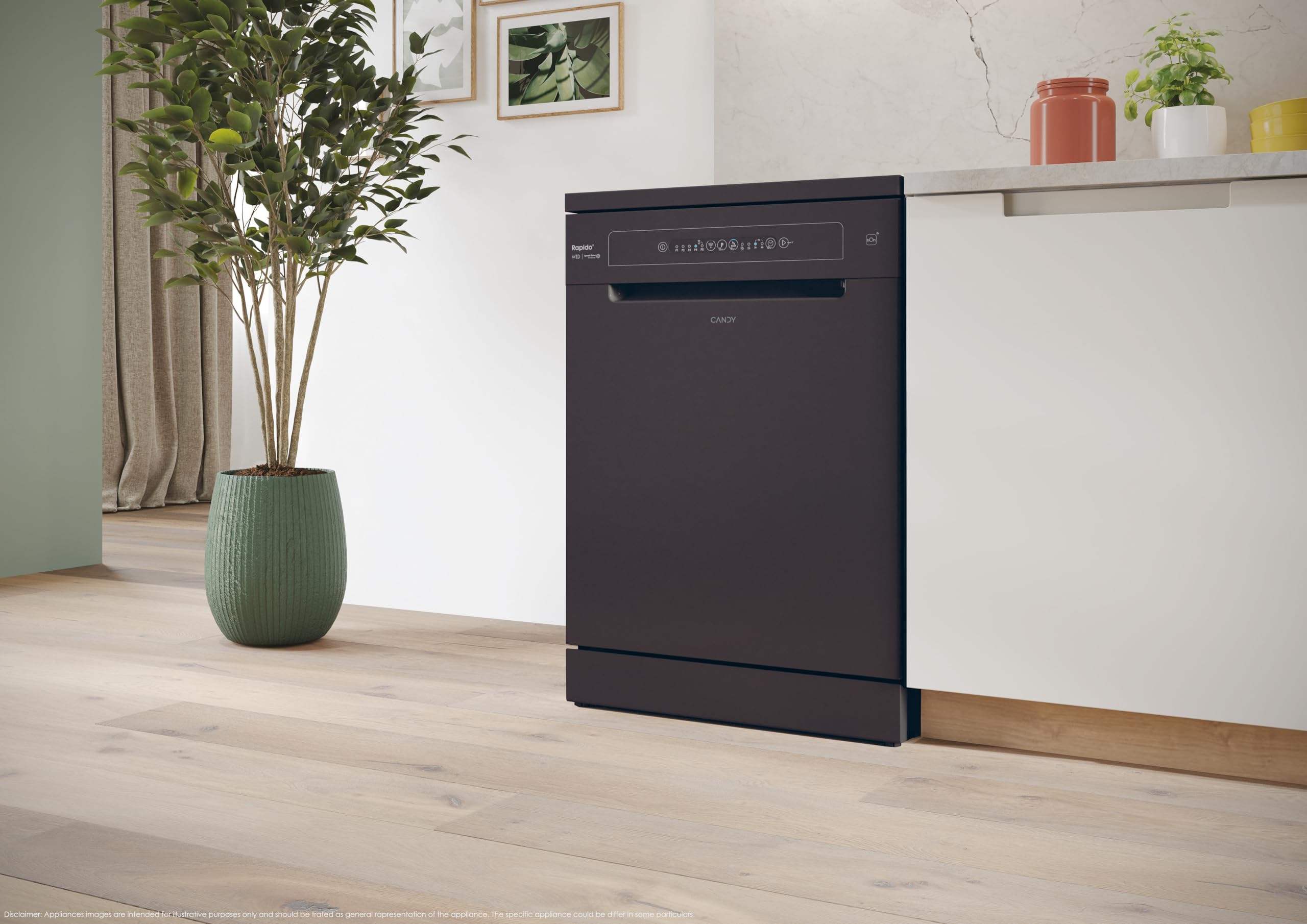 Candy Rapido CF 3E9L0B 13 Place Setting Dishwasher - Black — view 6