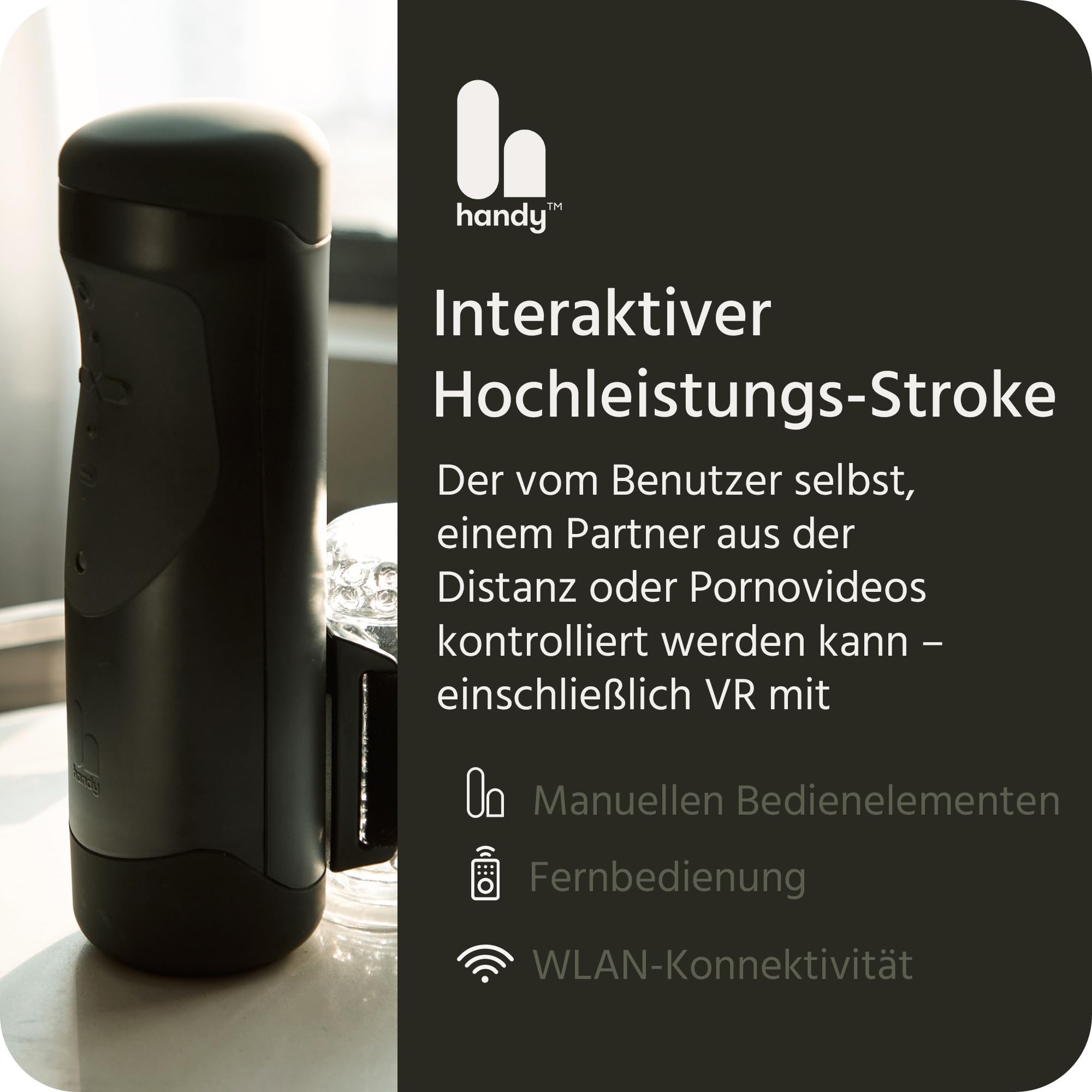 HANDY-Sexspielzeug für Männer – Automatischer Masturbator für Männer mit WLAN/Bluetooth-Verbindung – Interaktiver, VR-kompatibler Stroker für Männer