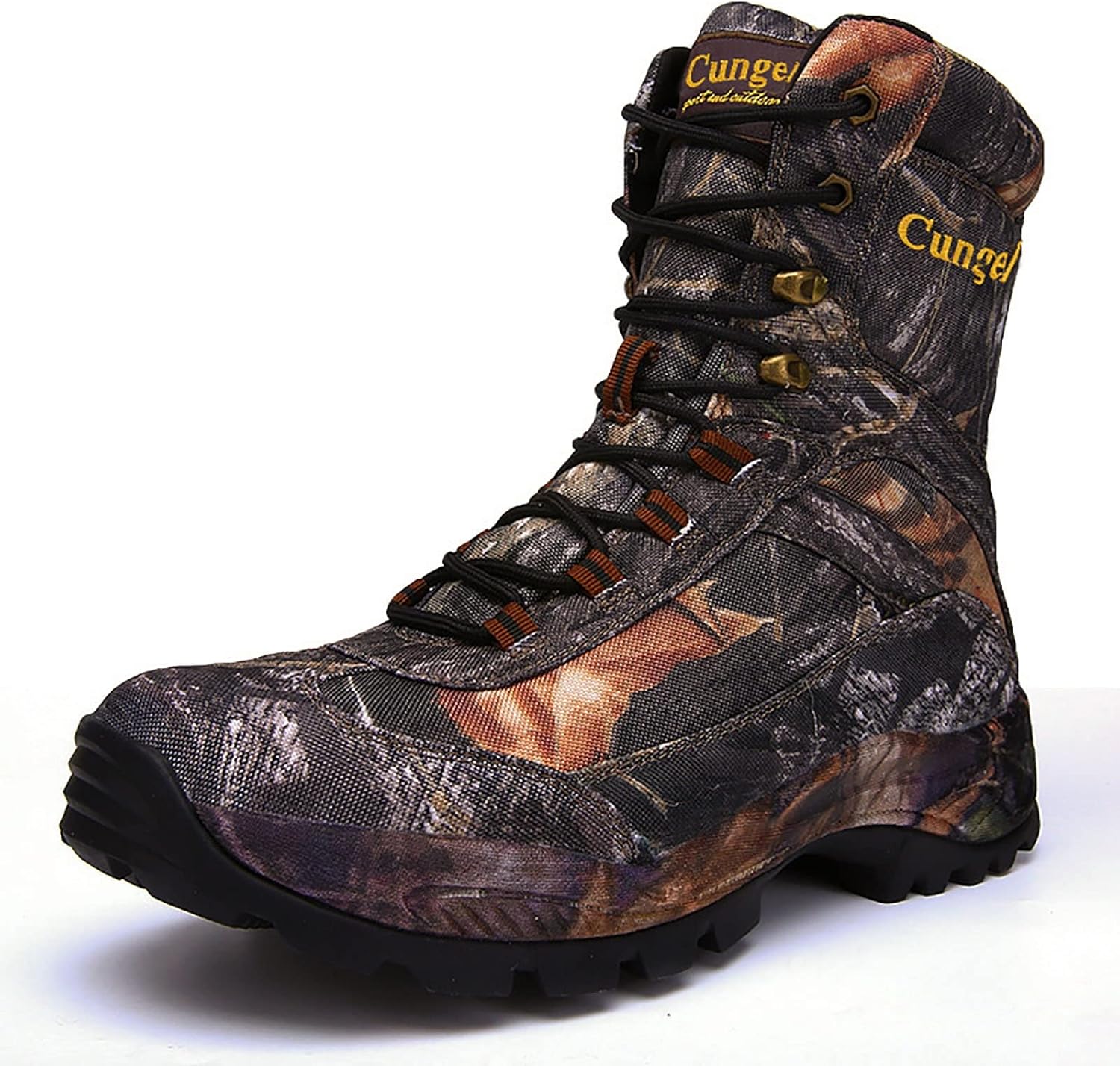 CLSQLXYJZC Men's Camo Outdoor Tactical Boots, Comfortable Waterproof Non-slip Breathable Desert Shoes, Lace-up Shock Wear-resistant Rubber Sole Military Boots