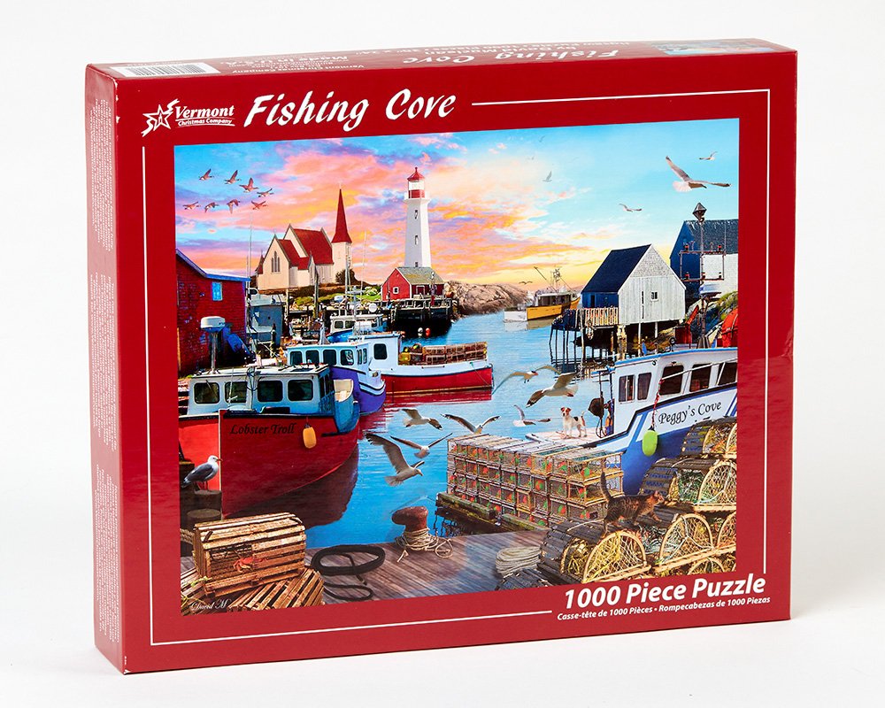 Fishing Cove - Rompecabezas de 1000 piezas de 30 x 24 pulgadas, piezas entrelazadas grandes, pieza única y de forma aleatoria, rompecabezas para adultos 2