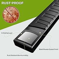 Vista 6 de Estribos compatibles con Ford F-150 SuperCrew Cab 2015-2026 y Ford F-250 F-350 Super Duty Crew Cab 2017-2024, estribos laterales de aluminio negro