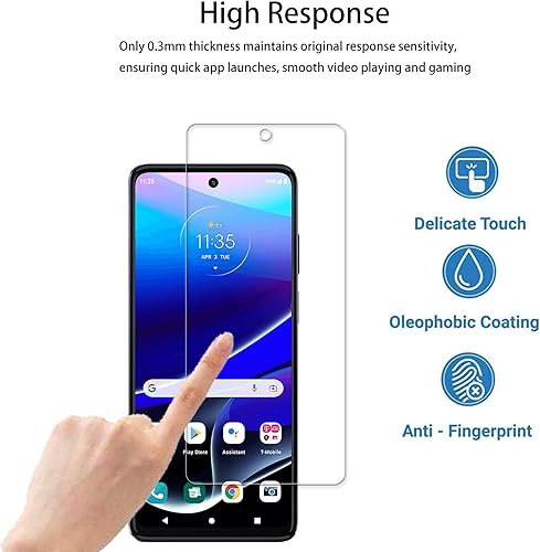 Miniatura 6 de HKKAIS Protector de pantalla de vidrio templado diseñado para Motorola Moto G Stylus 5G 2022, paquete de 2 protectores de lente de cámara, paquete