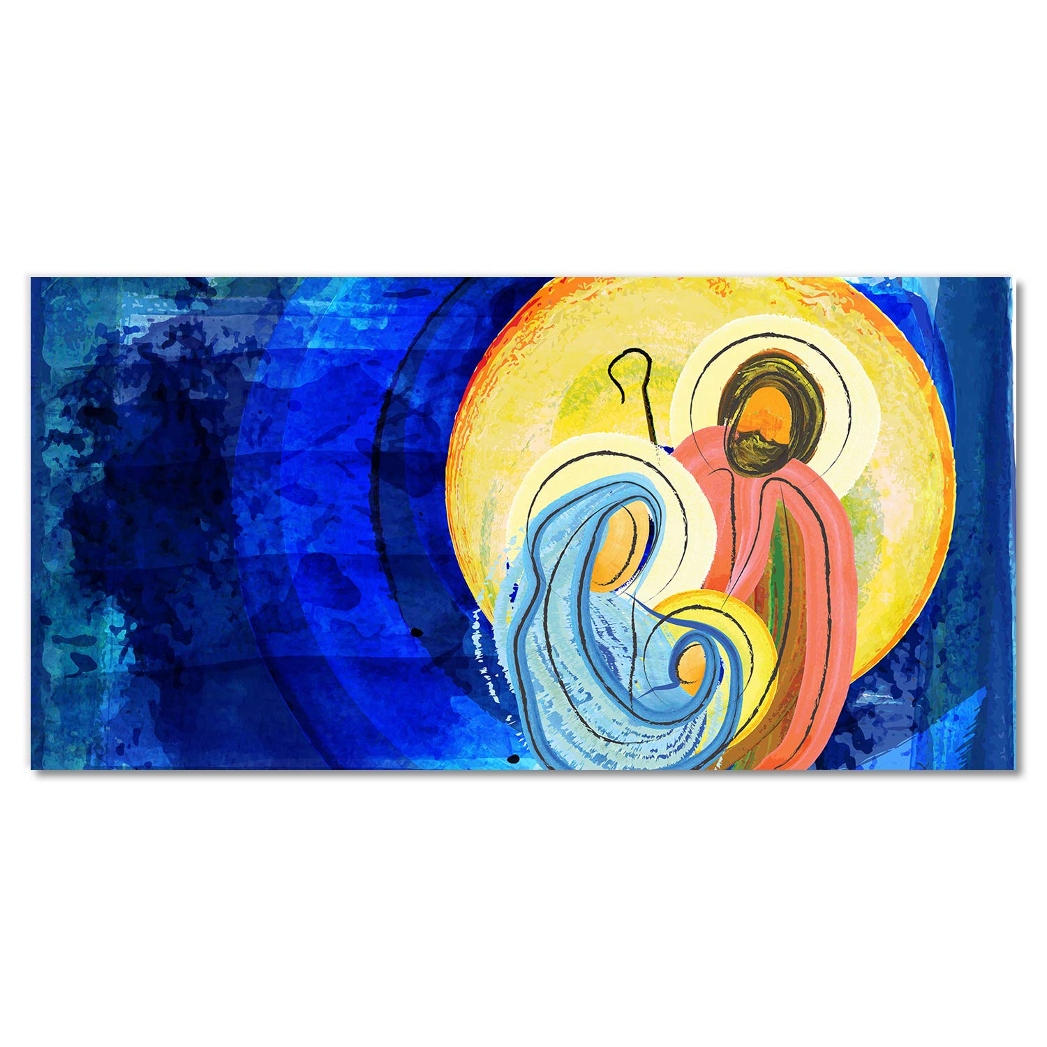 Photo décorative panoramique Tulup peinture de Noël sur verre trempé 100x50