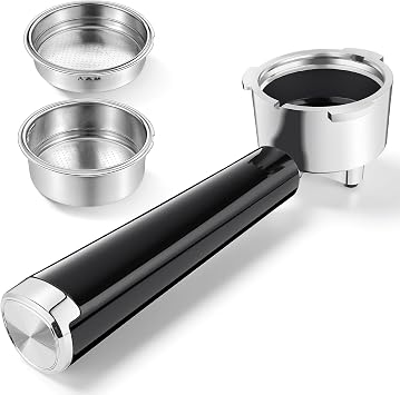 51mm Portafilter Set for CASABREWS CM5418, 5418 PRO, 3700 Essential/3700Pro and Gevi Espresso Machines, 3 Ears Portafilter with 2 Stainless Steel Filter Baskets 1-Cup Filter and 2-Cups Filter