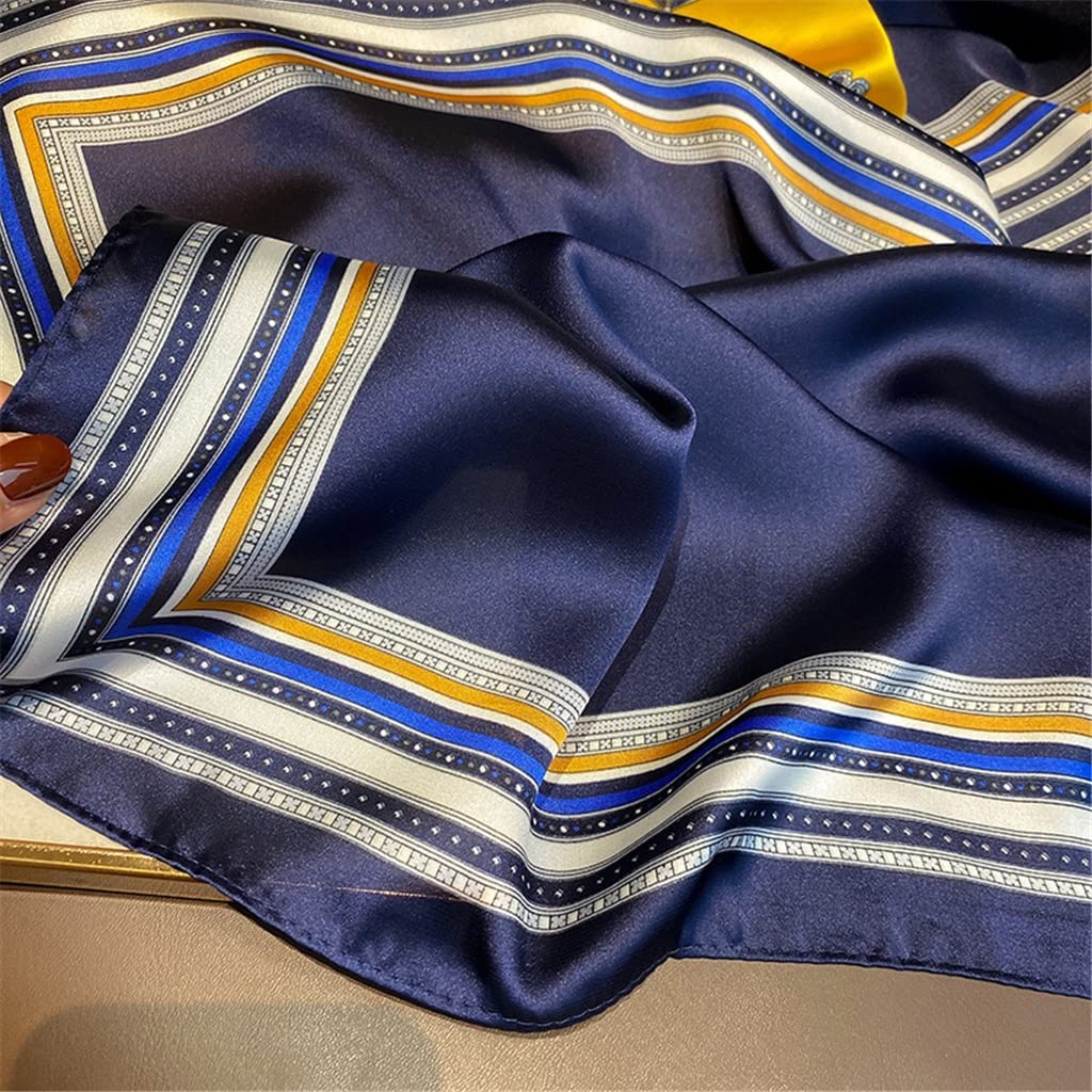 Bufanda de Seda Estampada de Primavera y otoño para Mujer, Chal de Camelia de Seda de imitación, Bufanda de Verano para la Playa (Talla única)