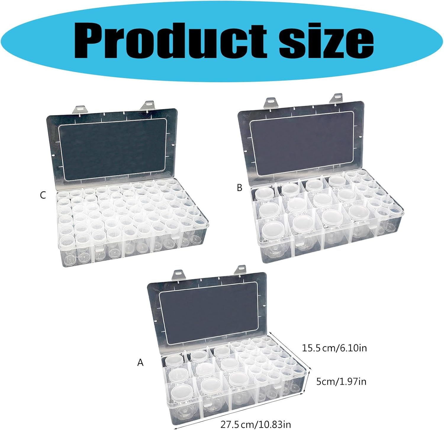 Multipurpose Beads Storage Container with Removable Labels Bottles for Crafting Jewelry Making and Home Organization Storage Box with Labels