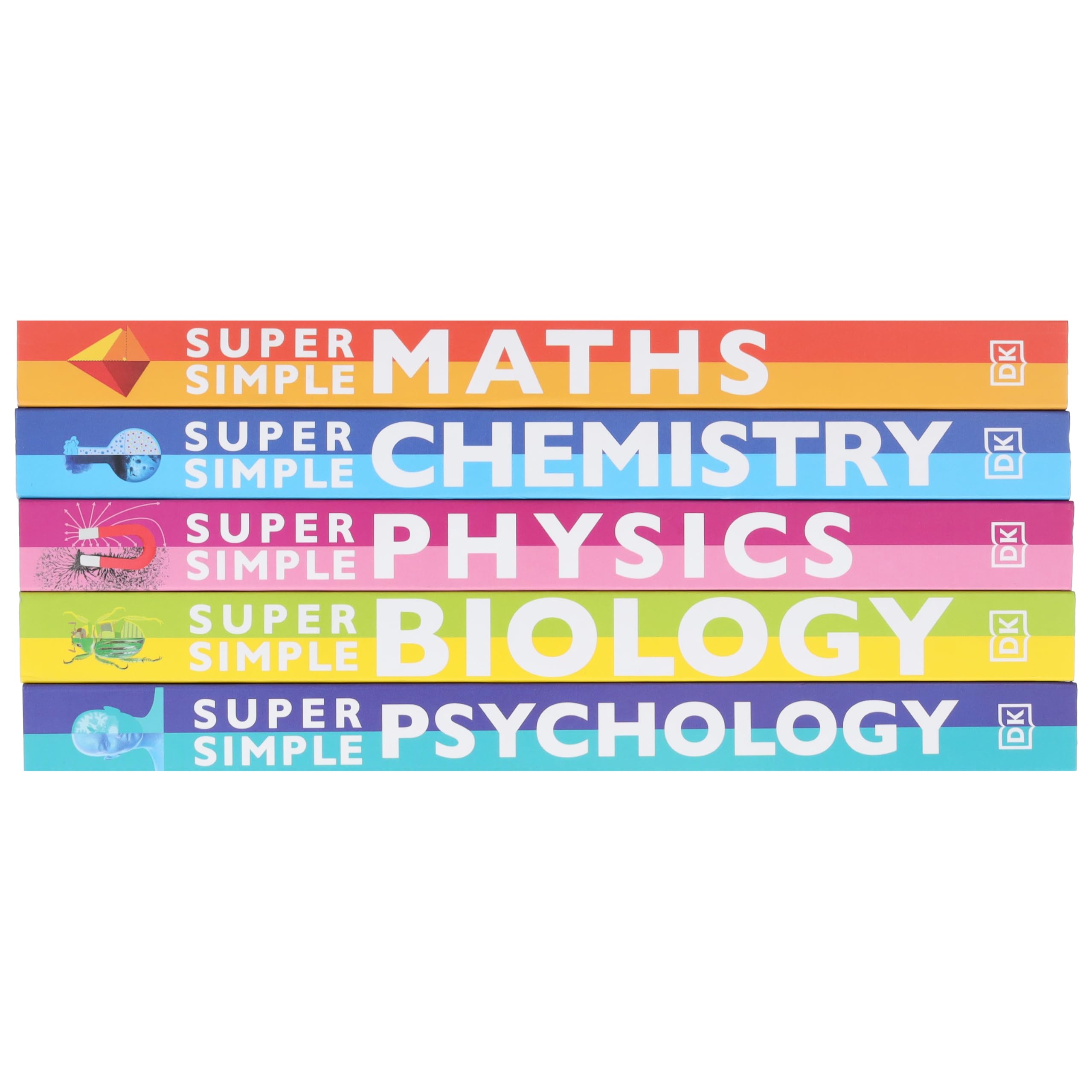 DK Super Simple Study Guide 5 Books Collection Set (Super Simple Maths, Chemistry, Physics, Biology, Psychology)