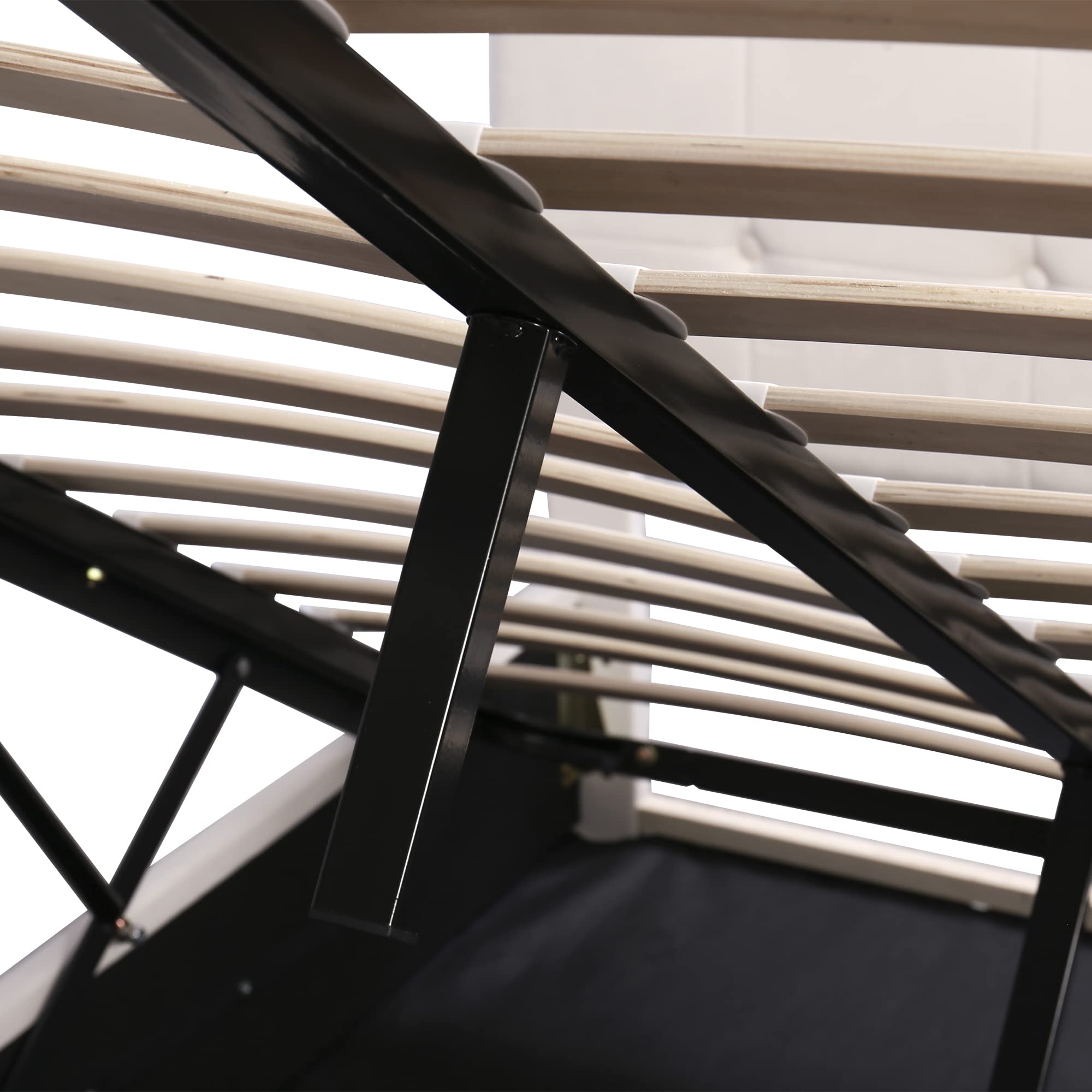 Goeria Letto imbottito 140 x 200 cm, letto matrimoniale con vano letto idraulico sollevabile, testa regolabile in altezza, tessuto di velluto delicato sulla pelle, letto matrimoniale per adulti
