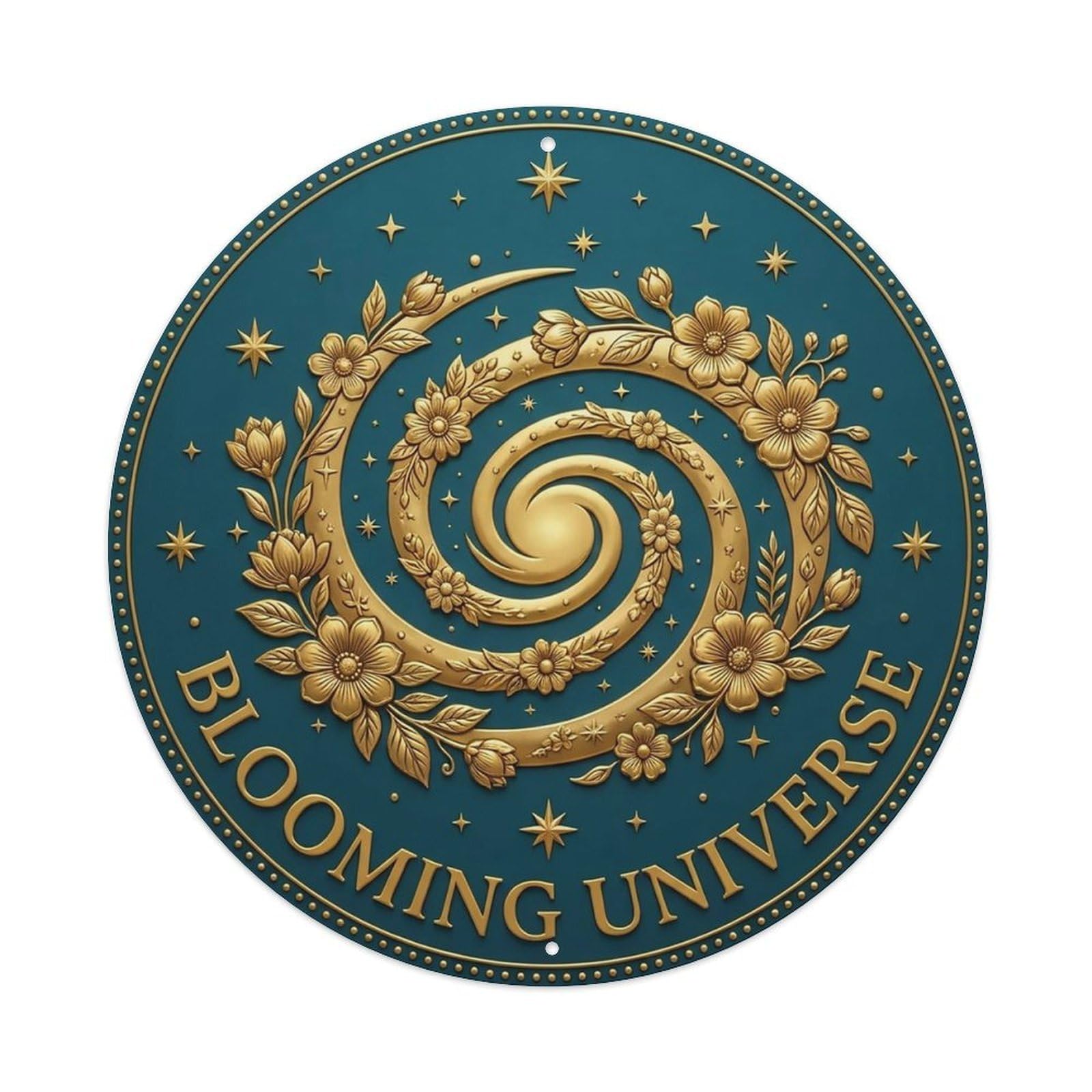 Vintage Blooming Universe Flower Zen Yoga Metal Tin Sign