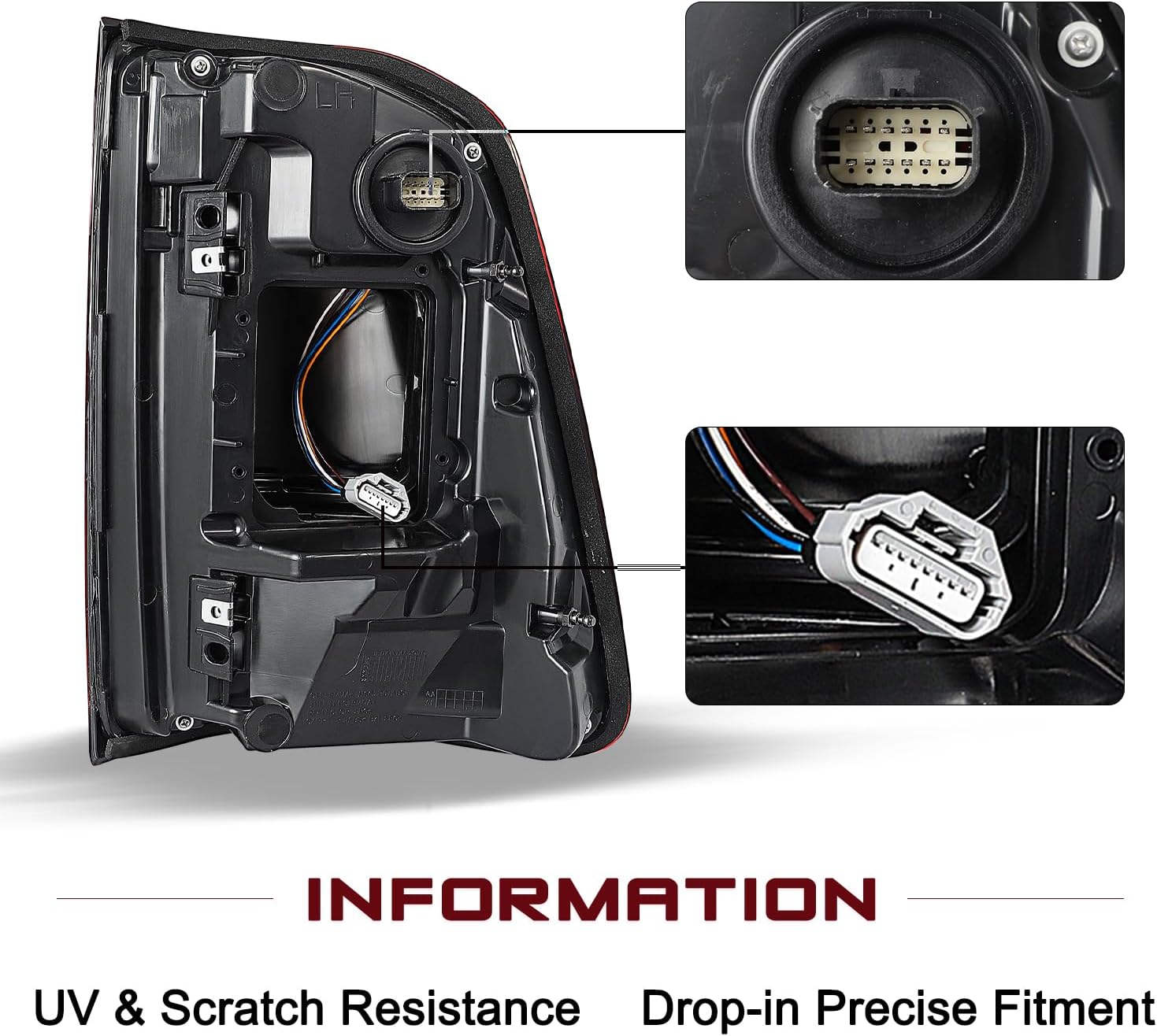 JSBOYAT LED Tail Light Assembly Compatible with 2019-2024 Dodge Ram 1500 With Blind Spot (Module NOT Included), Rear Brake Light Black Smoke Lens Tail Lamps Left Driver Side 55112993AC,55112993AD