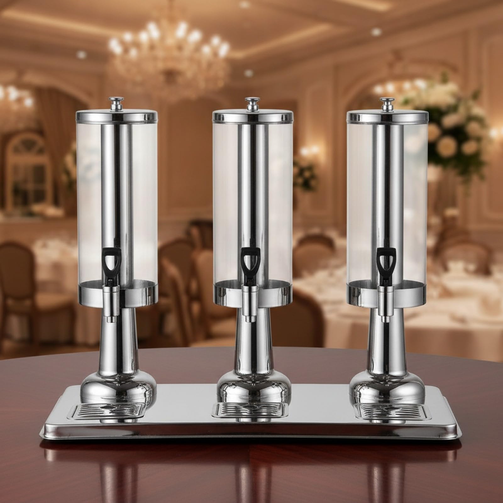 MagiDeal Dispensador Bebidas con 3 Dispensadores Autoservicio Dispensador Bebidas con pósito para, Cafería, Caring