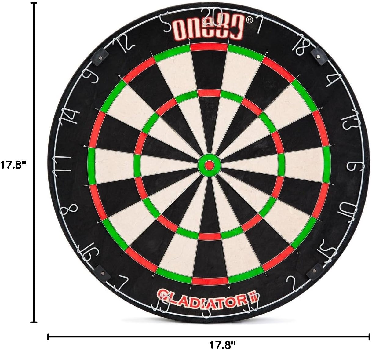 ONE80 Gladiator Dartboard with Top-Grade African Sisal and Sword Edge Staple Free Wire Spider for Maximum Scoring Potential and Less Bounce Outs