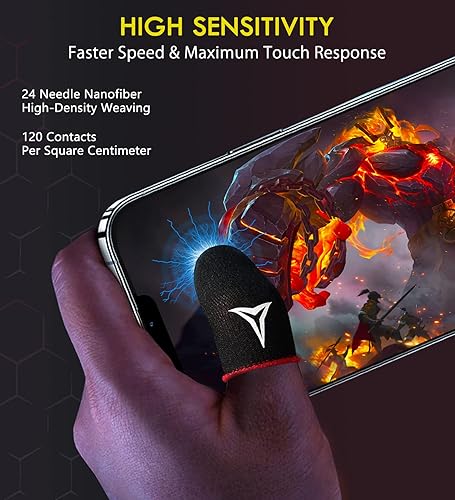 Miniatura 3 de Nuozme - Paquete de 6 fundas para dedos para juegos para teléfonos móviles, compatibles con todos los dispositivos de pantalla táctil, nanofibras