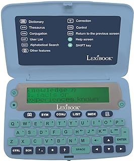 LEXiBOOK D650EN The English Dictionary, Definitions, Thesaurus, Grammar, Phonetic Spellchecker, with Battery, Blue/Grey