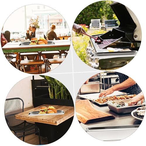 Miniatura 7 de FELTECHELECTR Plato de fideos de arroz de acero inoxidable Recipientes de pizza Contenedores de frutas Bandeja de pastel de galletas Bandeja