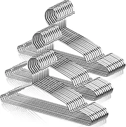 30PCS Cabides para Roupas aço Inoxidável - Cabide Sólidos de 42 CM com Ranhura em U de Metal Espessante, Leves e Duráveis para Roupa
