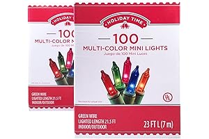 Holiday Time 100 Multi-Color Mini Lights - Green Wire (2 Pack)