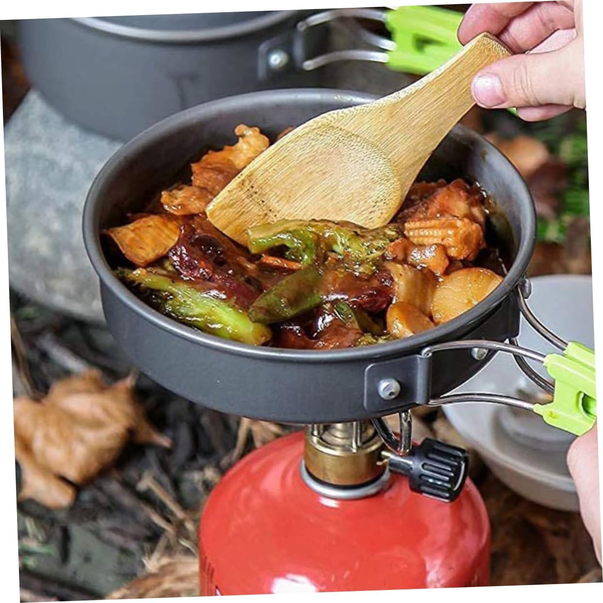 POPETPOP 1 Set Picnic Barbecue Pot Camping Cookware Set Portable Camping Cooking Utensils