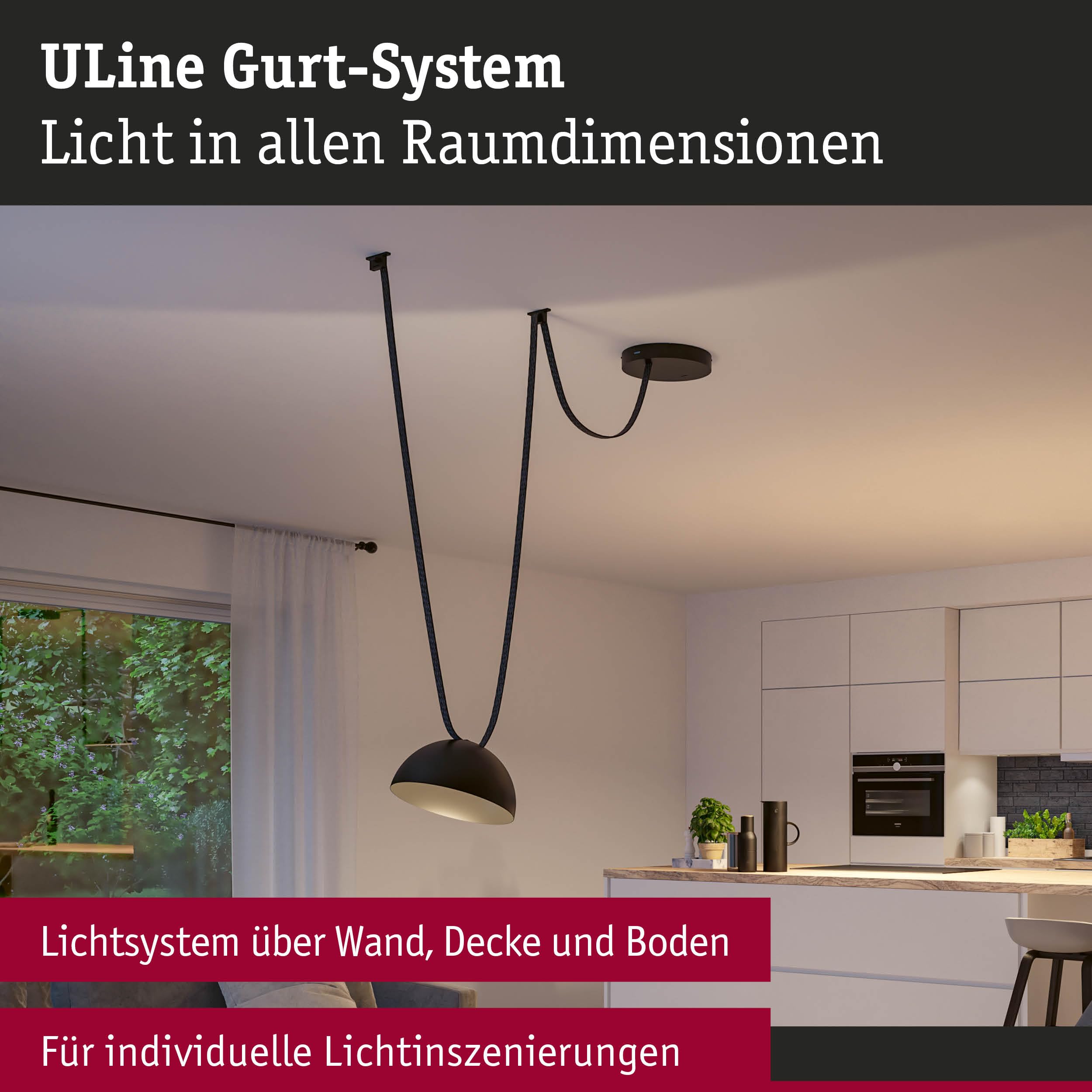 Paulmann 94633 ULine Gurt Bol Starterset 5m 12W Schwarz