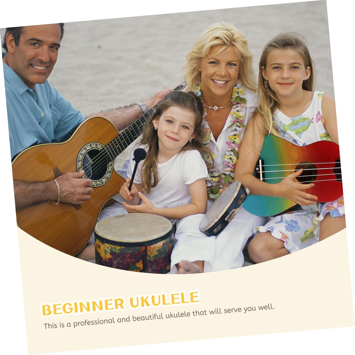 BESTonZON 1set Cartoon Painted Ukulele for Beginners Acoustic Guitar Backpack Rainbow Design Natural Starter Instrument for All Ages