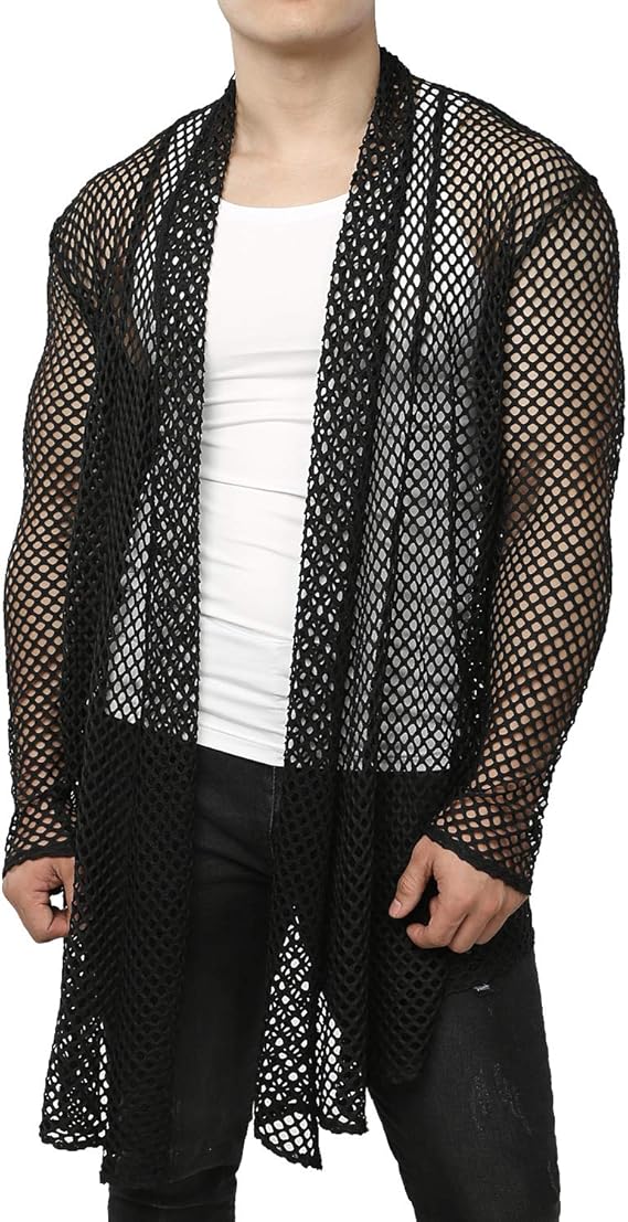 fishnet hoodie jacket