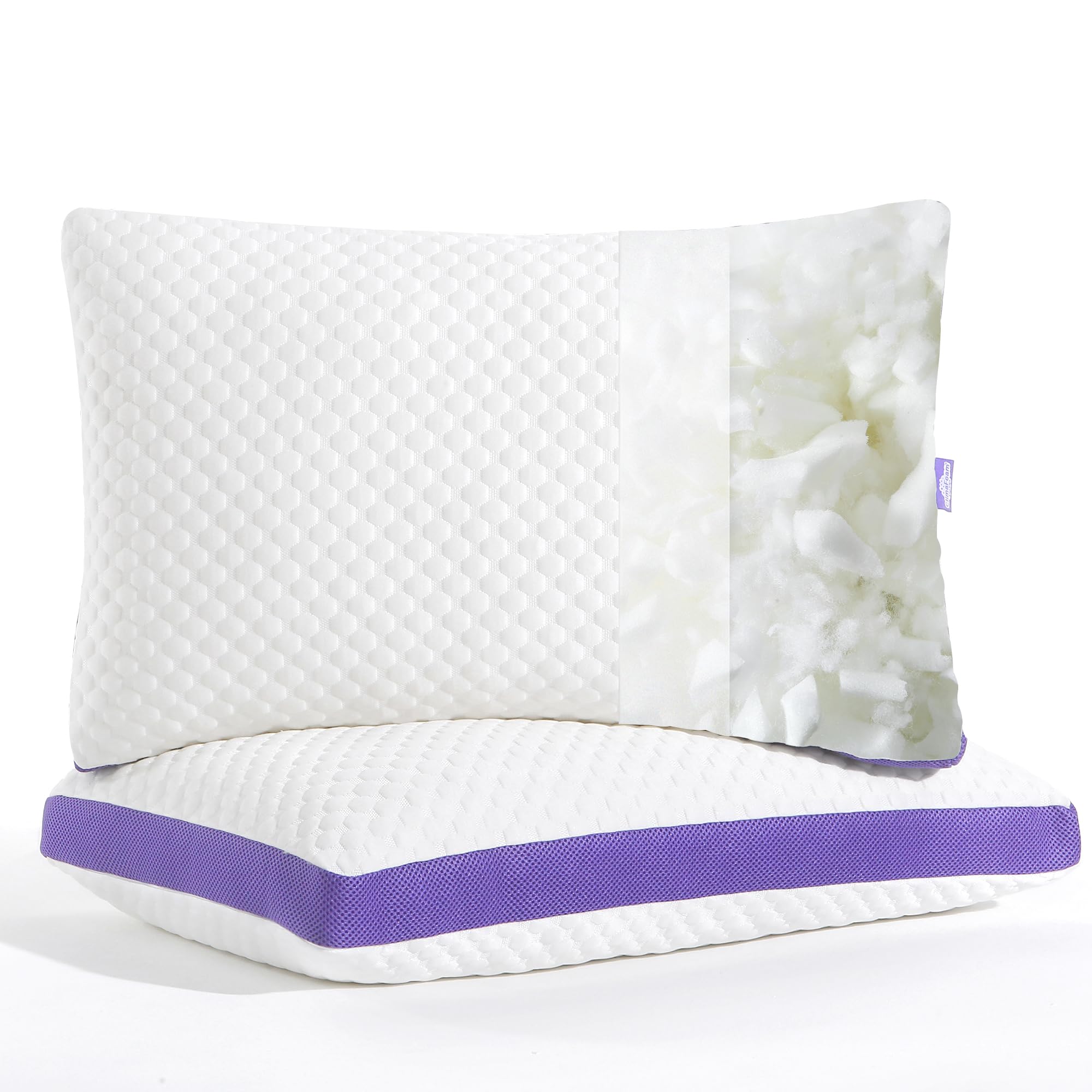 DWR Cuscino 50x75 cm (Set di 1), Riempimento in Memory Foam, Cuscino Regolabile in Altezza con Cerniera, Cuscino Ergonomico e Traspirante per Cervicale, Federa Rimovibile e Lavabile