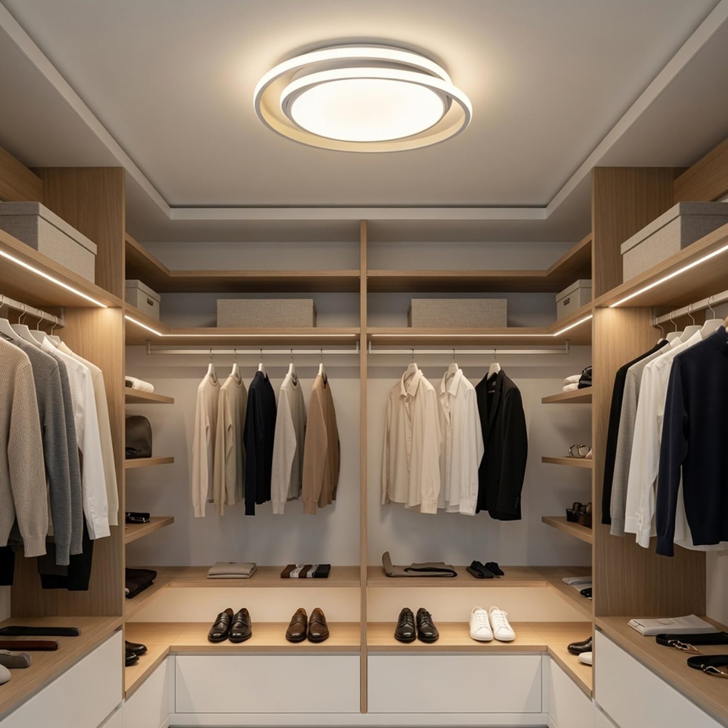 TOT ELECTRIC Plafoniera LED Rotonda 65W da Soffitto Design Moderno Bianco | Luce Naturale, Fredda, Calda, Per Camera e Cucina, Forma a Cerchio, Risparmio Energetico, Installazione a Soffitto