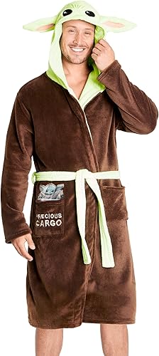 Disney The Mandalorian Baby Yoda Robe De Chambre Homme, Peignoir En Polaire Avec