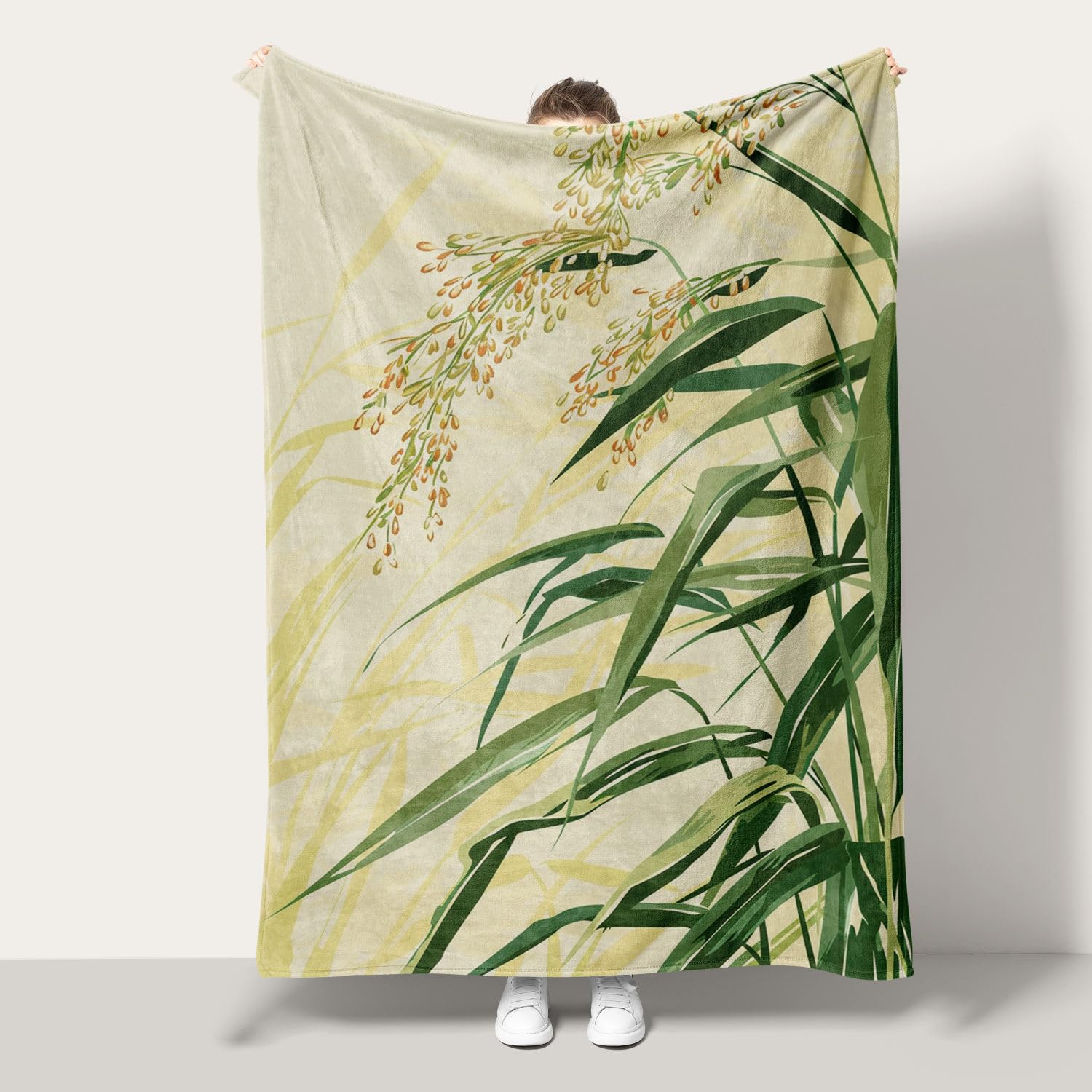 Plaid doux plante verte couverture de lit chaude et cosy pour adulte et enfant