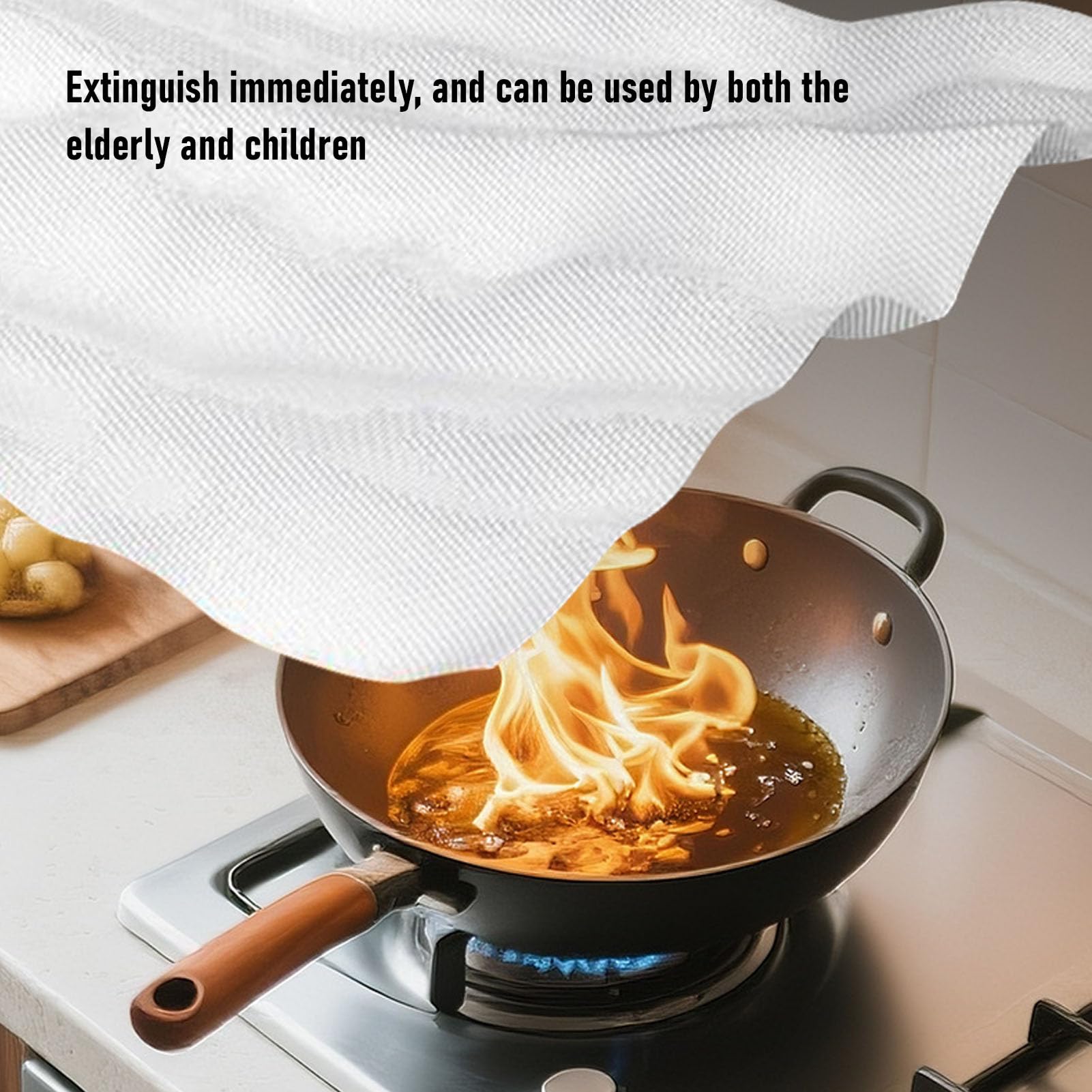 Mantas Ignífugas de Emergencia de Fibra de Vidrio, 8 Unidades, para Cocina Casera, 1m X 1m con Bolsas de Almacenamiento, Portátiles y Versátiles para Oficina y Campamento