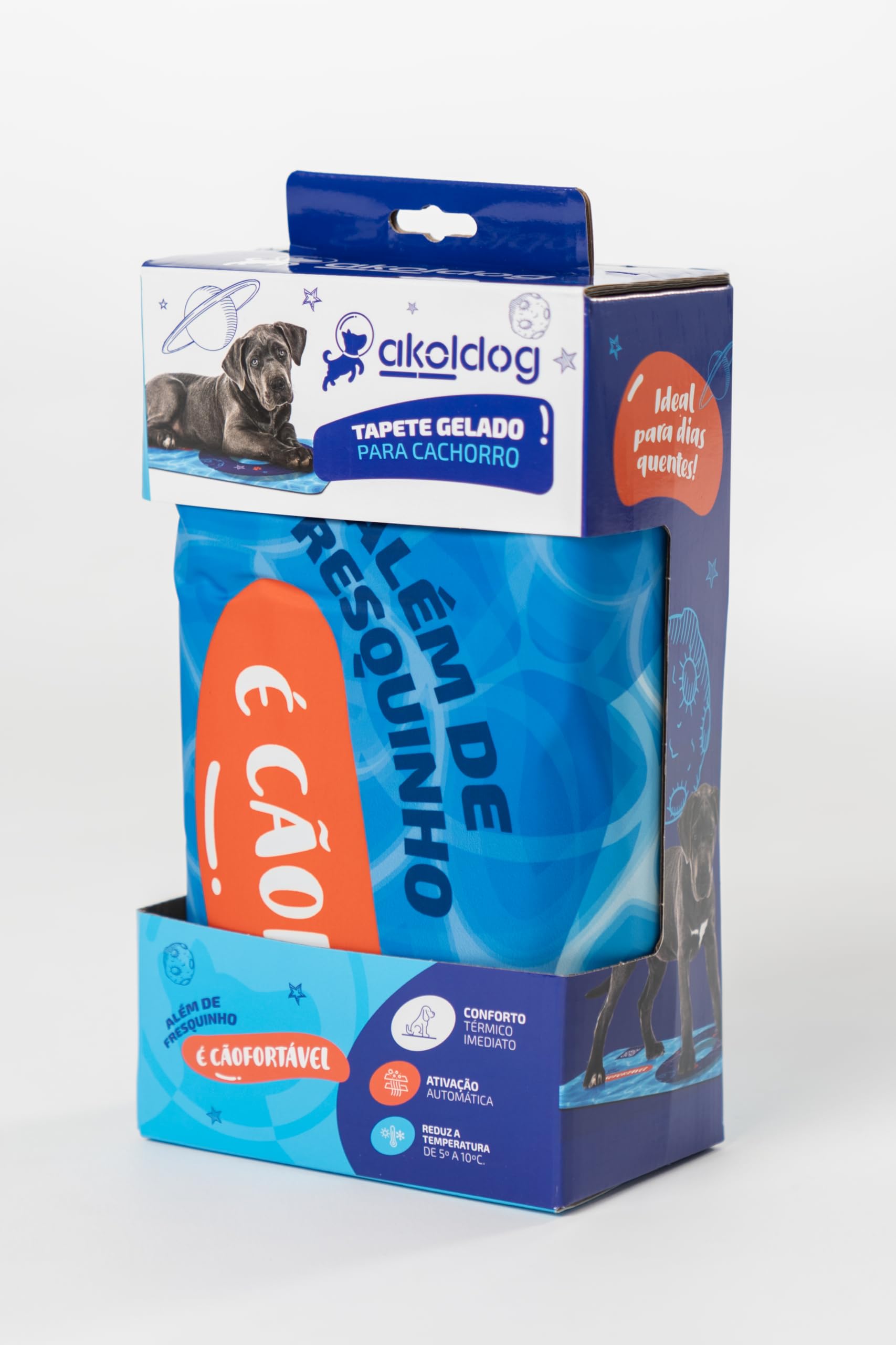 AKOL DOG Tapete Gelado Refrescante para Cachorro, Azul, 90x50cm