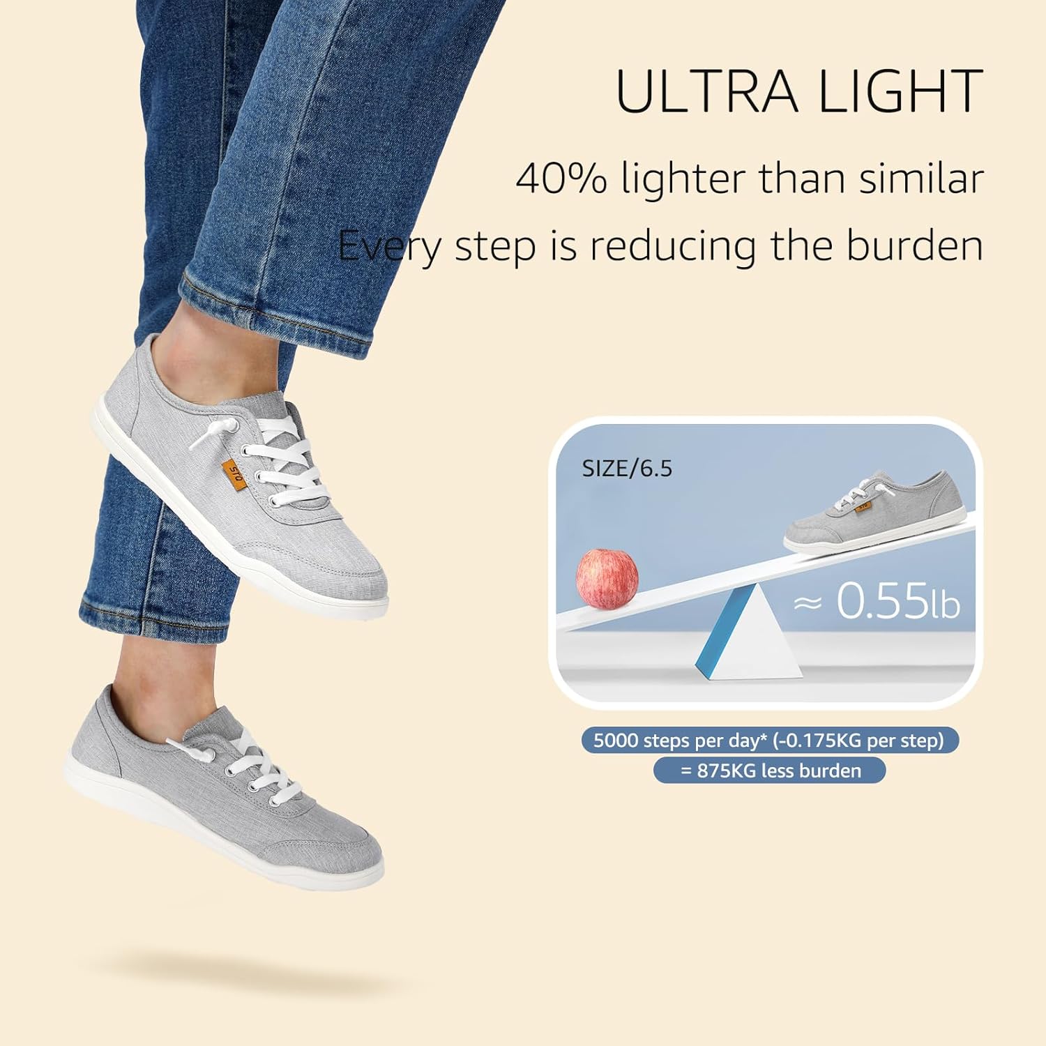 STQ Women Slip On Shoeswith Orthopedic Insole Low Top Classic Fashion Canvas Sneakers | Plantar Fasciitis Shoes - Image 7