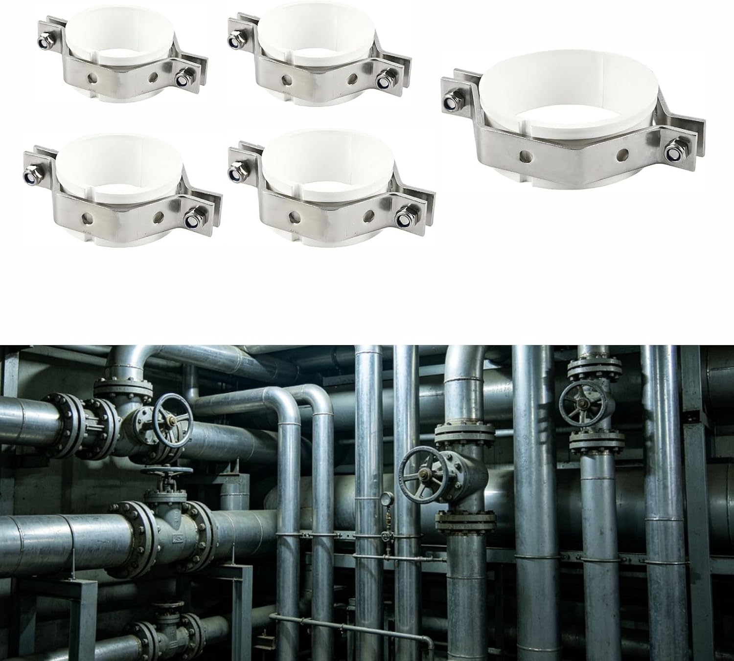 Even Load-Bearing Anti-Deformation Pipe Support Multiple Diameter Sizes Easy to Install (76mm/3in)
