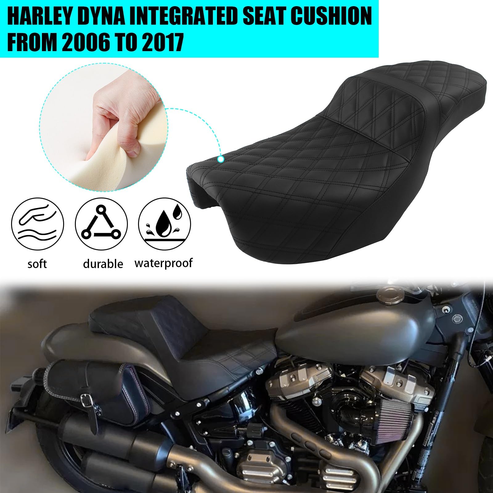 Do Dyna Super Glide Low Rider Street Bob FXDB 2006-2017 Poduszka Motocykl Siedzisko