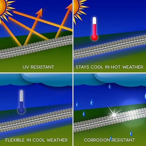 Miniatura 4 de Bernini - Manguera de jardín de metal de 40 pies, manguera de jardín súper flexible, ligera, sin torceduras, resistente a pinchazos, manguera de