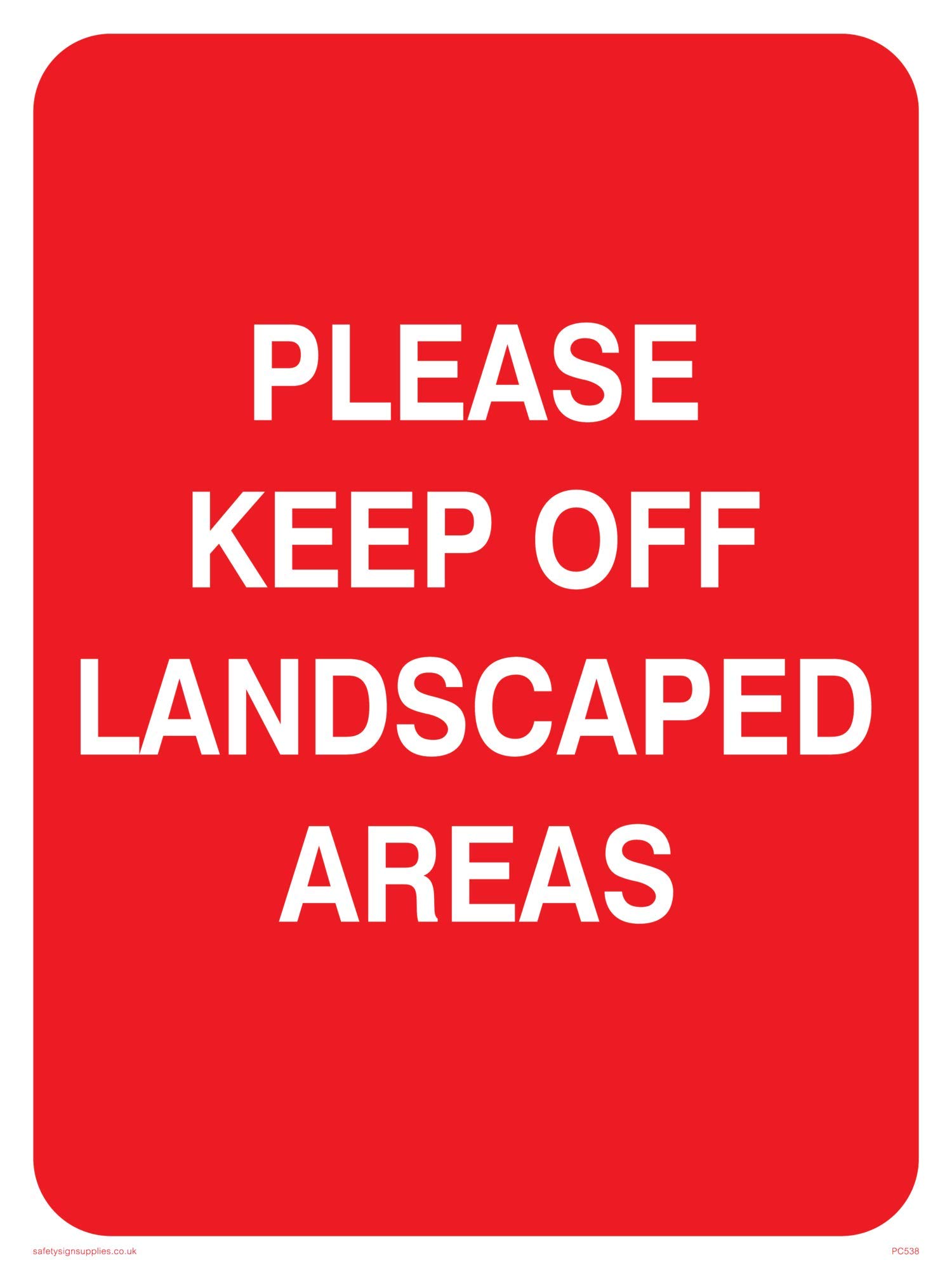 Viking Signs PC538-A3P-AC "Please Keep Off Landscaped Areas" Sign, Aluminium Composite, 400 mm H x 300 mm W