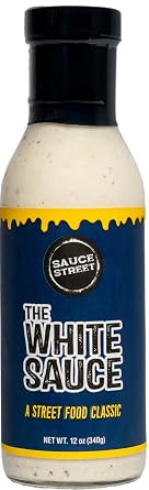 Sauce Street - The White Sauce | Tangy & Mild Spice | Street-Food Style | Best For Rice Bowls, Tacos, Pizza, Sandwiches and Grilled Favorites | 12oz Bottle