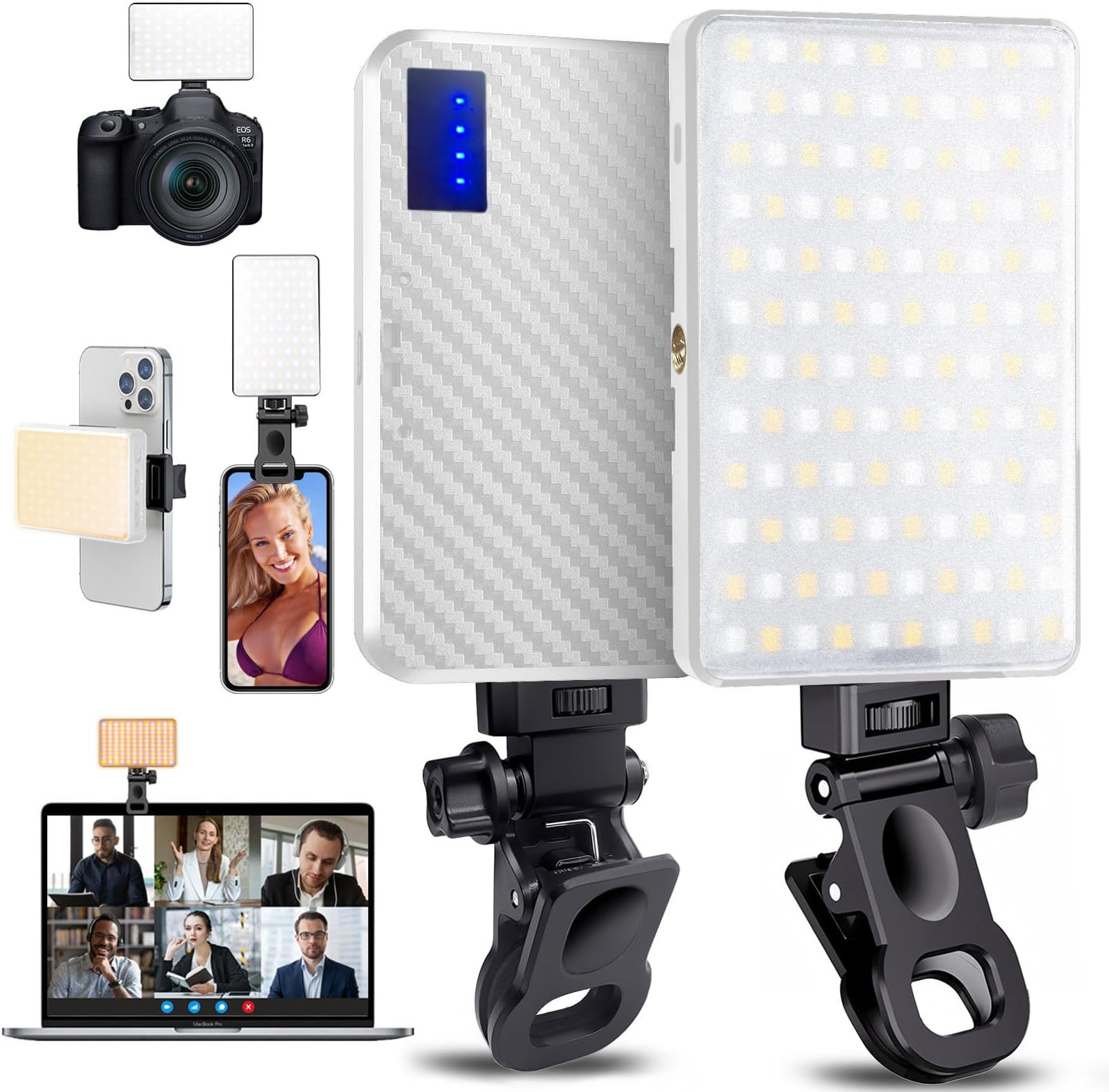 Amazon.com: Rechargeable Selfie Light & Phone Light Clip for iPhone ...