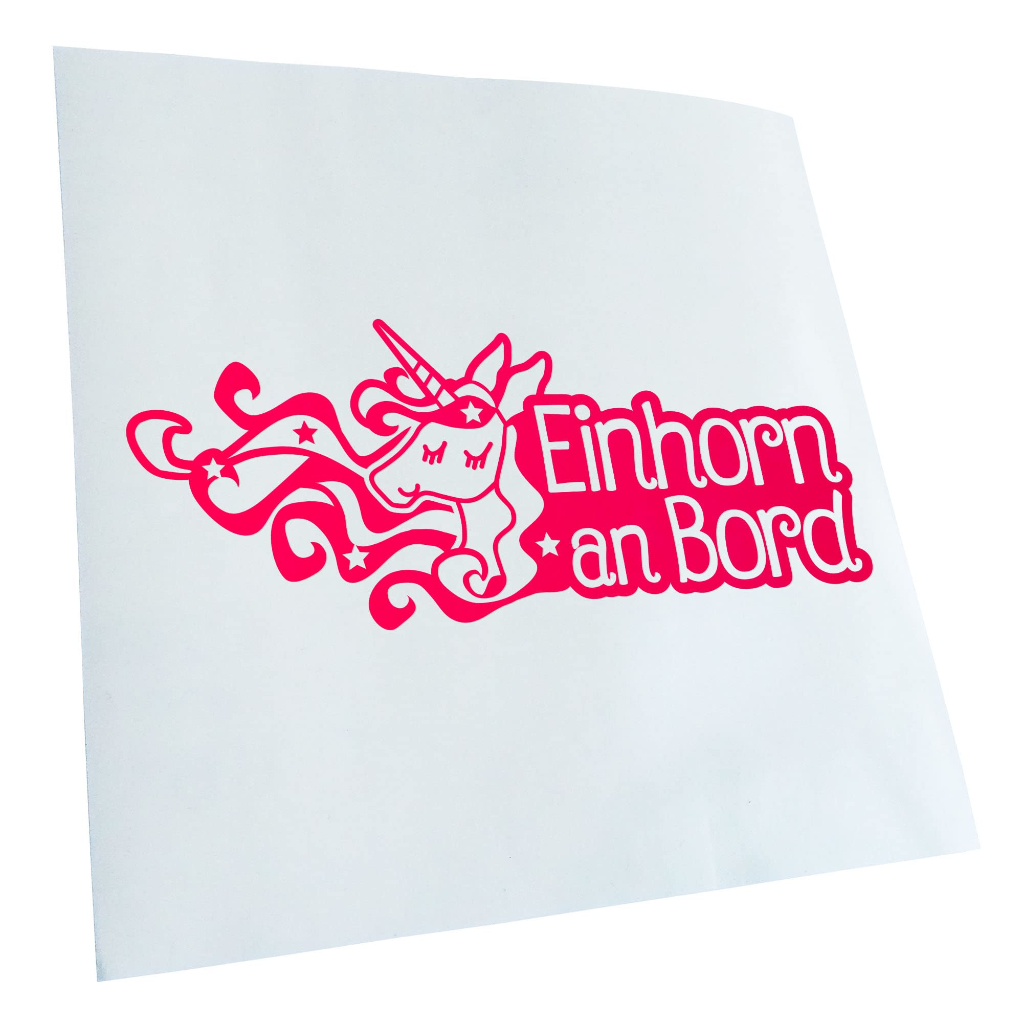 Kiwistar Unicorn on Board Sticker 25 Colours Neon Matt