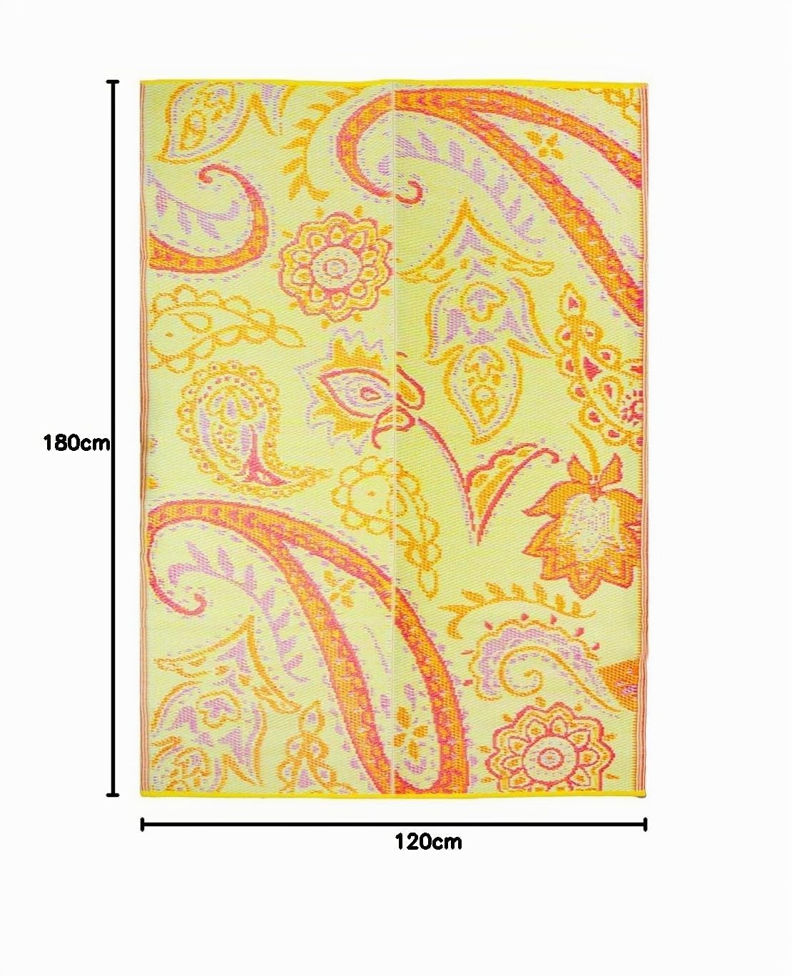 Talking Tables Wendbarer Wasserdichter Outdoor-Teppich, Kunststoff, Leichte Matte mit Paisley-Muster, Für Garten, Terrasse, Bad, 180cm x 120cm
