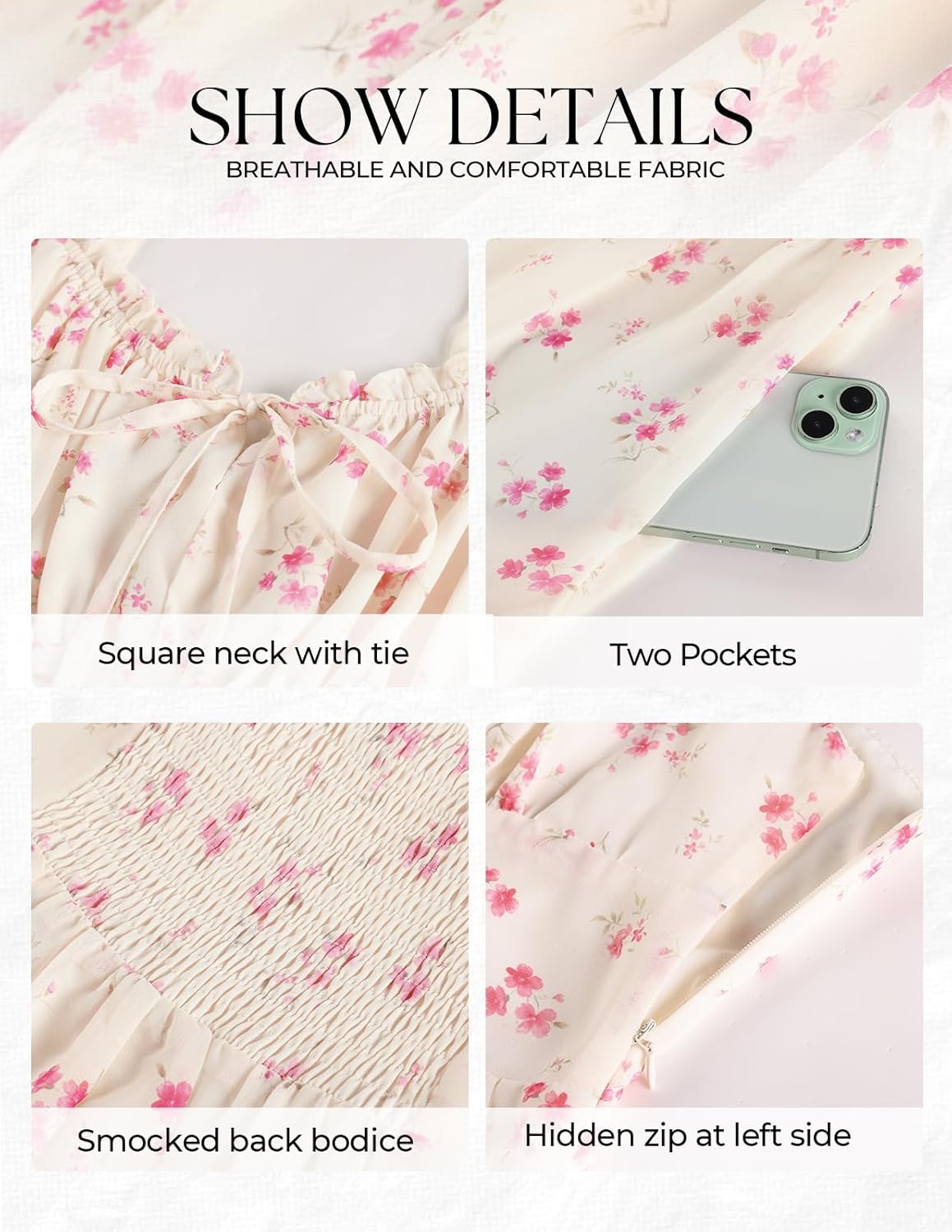 Belle Poque Floral Dress for Women Wedding Guest 2026 Spring Summer Midi Flowy Tea Party A Line Milkmaid Dresses - Image 5