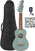 Fender Venice Soprano Ukulele - Sonic Gray Bundle with Gig Bag, Tuner, and Austin Bazaar Instructional Video