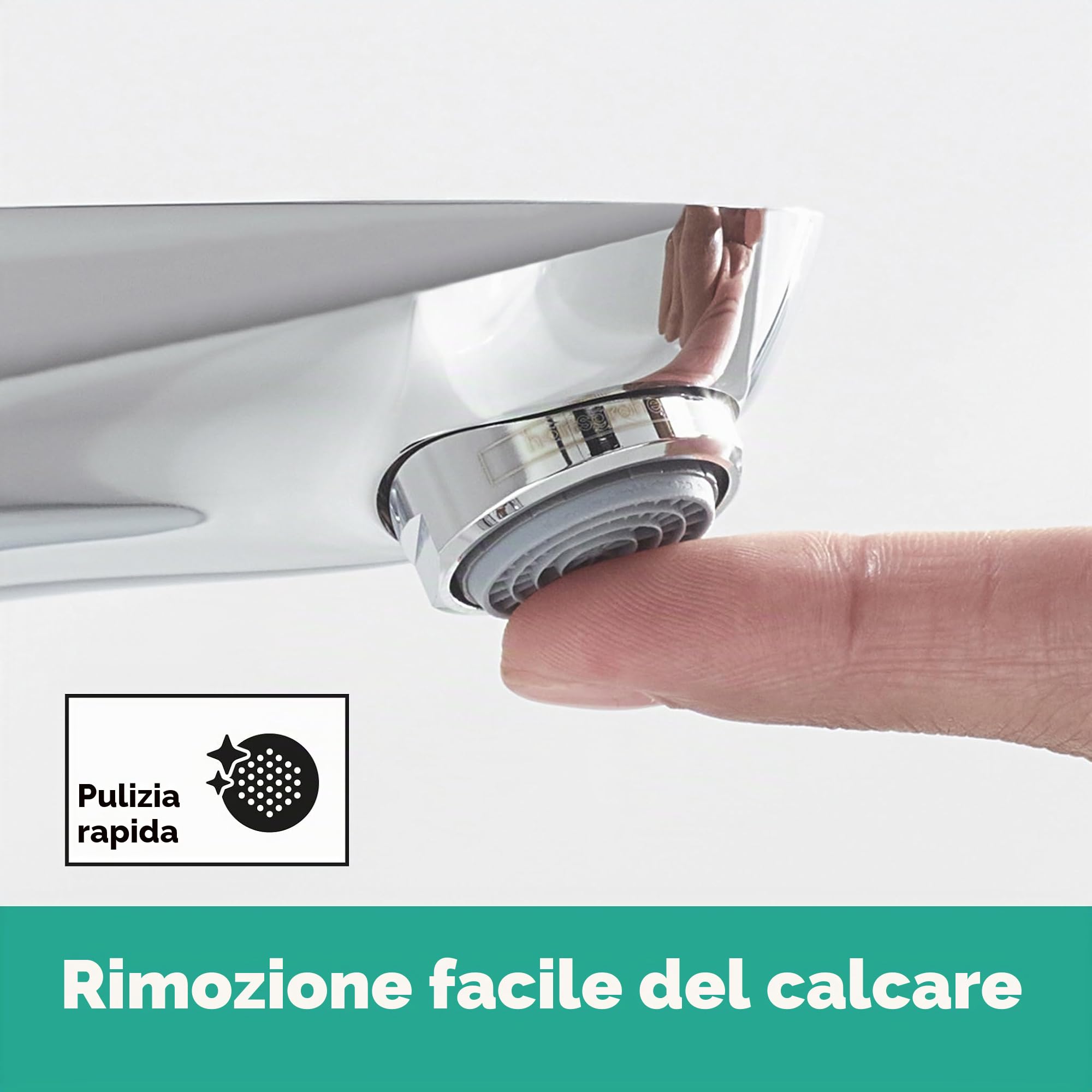 hansgrohe Focus - Rubinetto per lavabo con scarico a tirante, Miscelatore lavabo risparmio idrico (EcoSmart) con altezza bocca 94 mm, cromo, 31607000