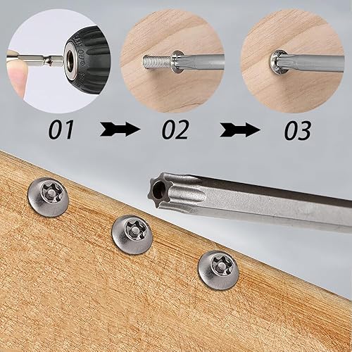 Miniatura 7 de Saipe Juego de puntas de destornillador de cabeza Torx de 7.874 in7.9 pulgadas de largo, juego de brocas magnéticas a prueba de manipulaciones Torx